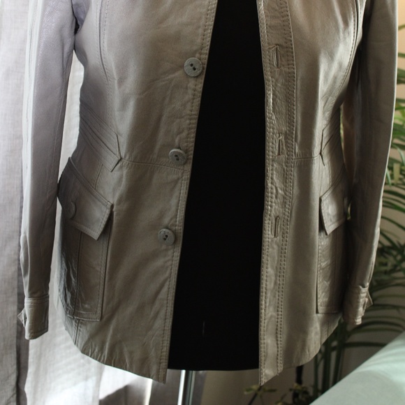 VINTAGE FI GRAYISH TONE LEATHER JACKET - Picture 2 of 8